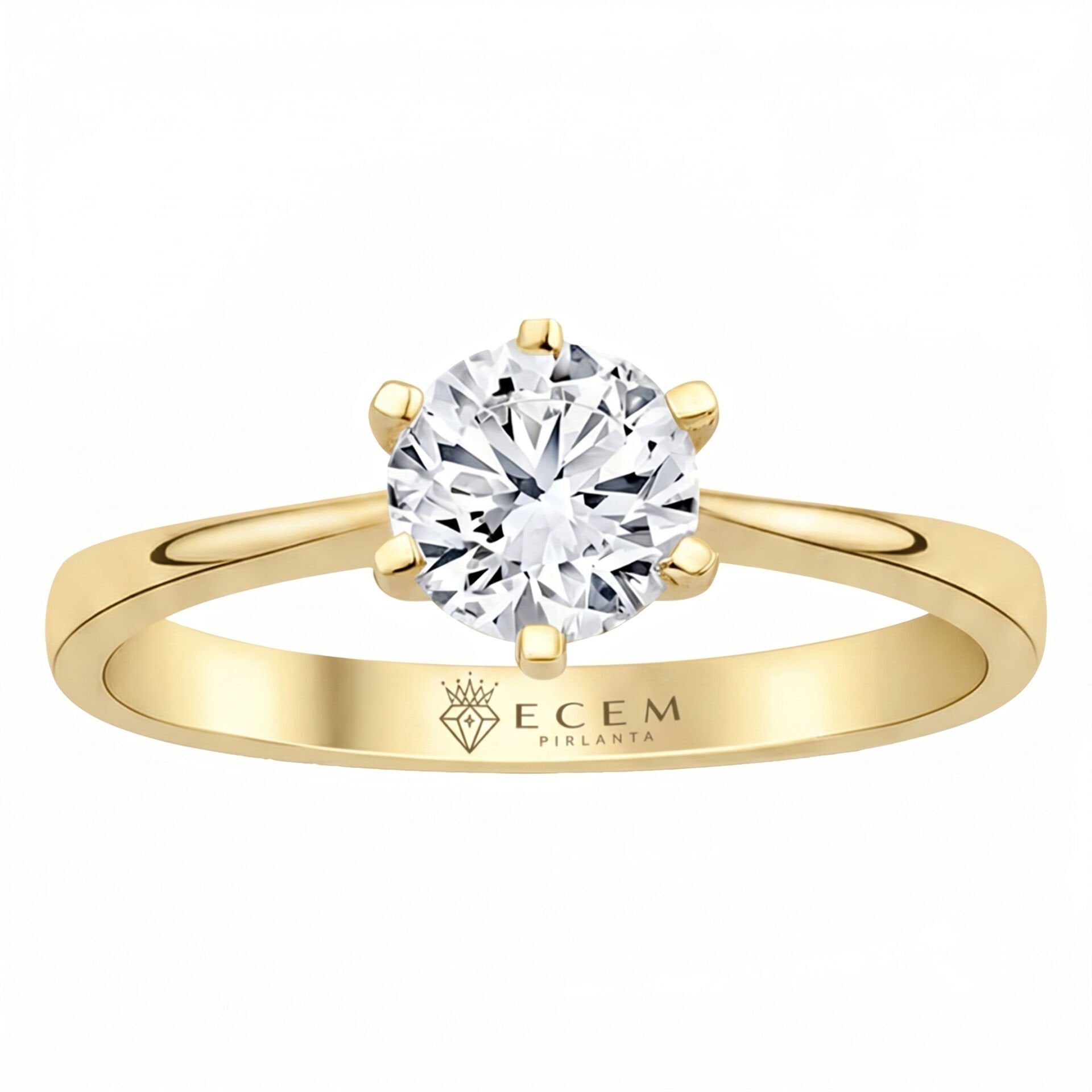 1.00 Carat E VS Lab Diamond Solitaire Yellow Gold Ring