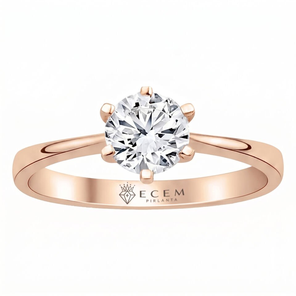 1.00 Carat D VS Lab. Diamond Solitaire Rose Gold Ring