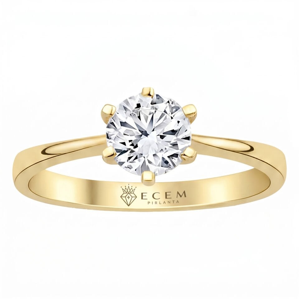 1.00 Carat D VS Lab. Diamond Solitaire Yellow Gold Ring