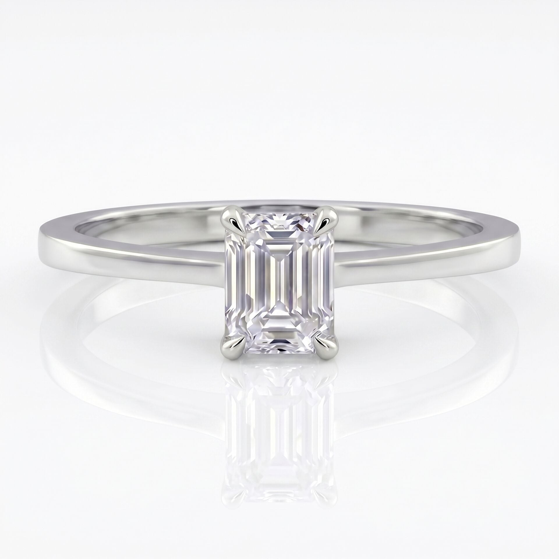 0.40 Carat E VS Lab-Diamond Emerald Solitaire Ring