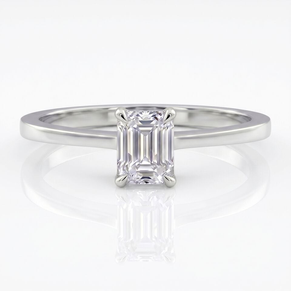 0.40 Carat E VS Lab-Diamond Emerald Solitaire Ring