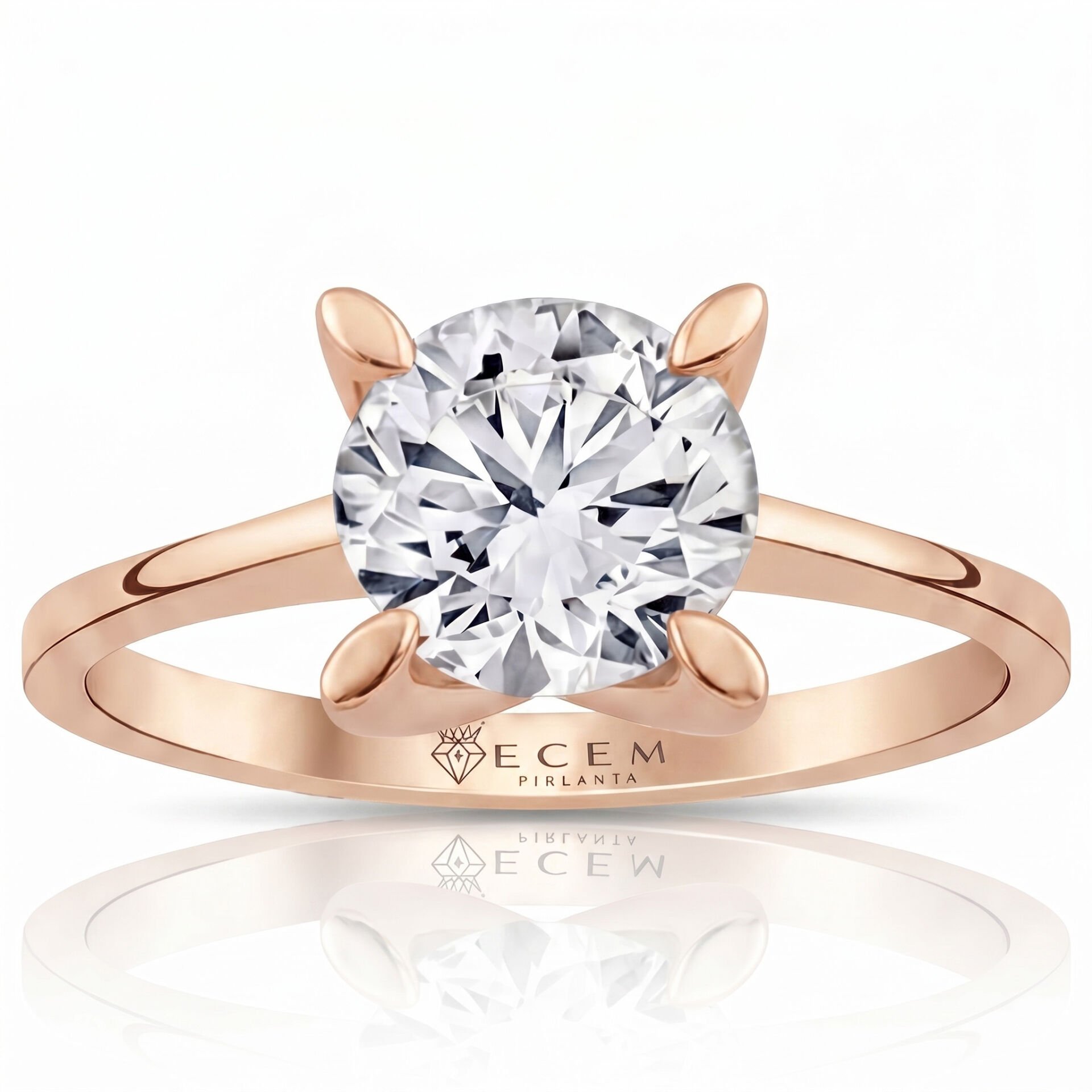 4.00 Carat D VS Lab. Diamond Solitaire Rose Gold Ring