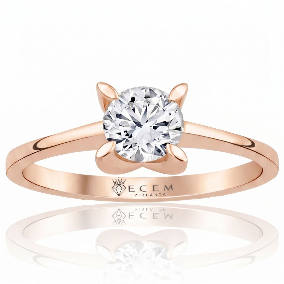 1.00 Carat E VS1 Lab Diamond Solitaire Rose Gold Ring