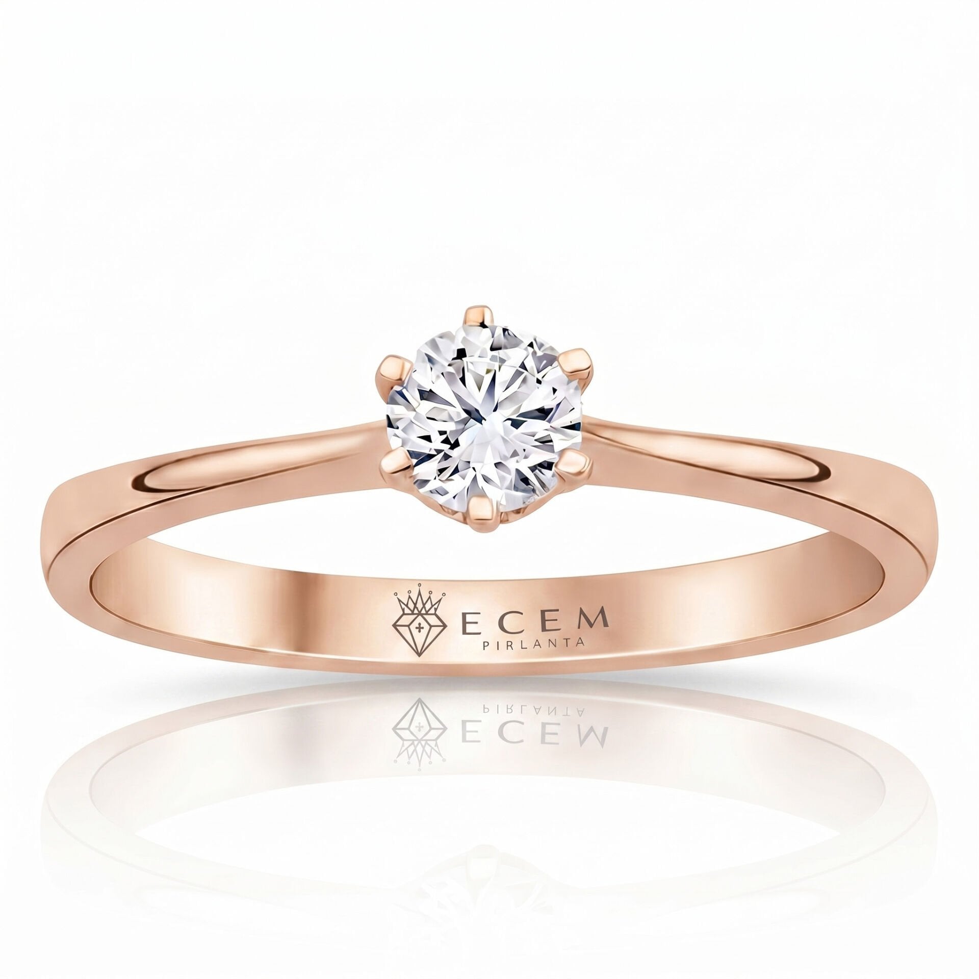 0.30 Carat E VS Lab Diamond Solitaire Rose Gold Ring