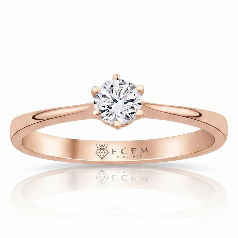 0.30 Carat E VS Lab Diamond Solitaire Rose Gold Ring