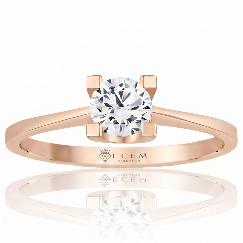 1.00 Carat E VS1 Lab Diamond Solitaire Rose Gold Ring