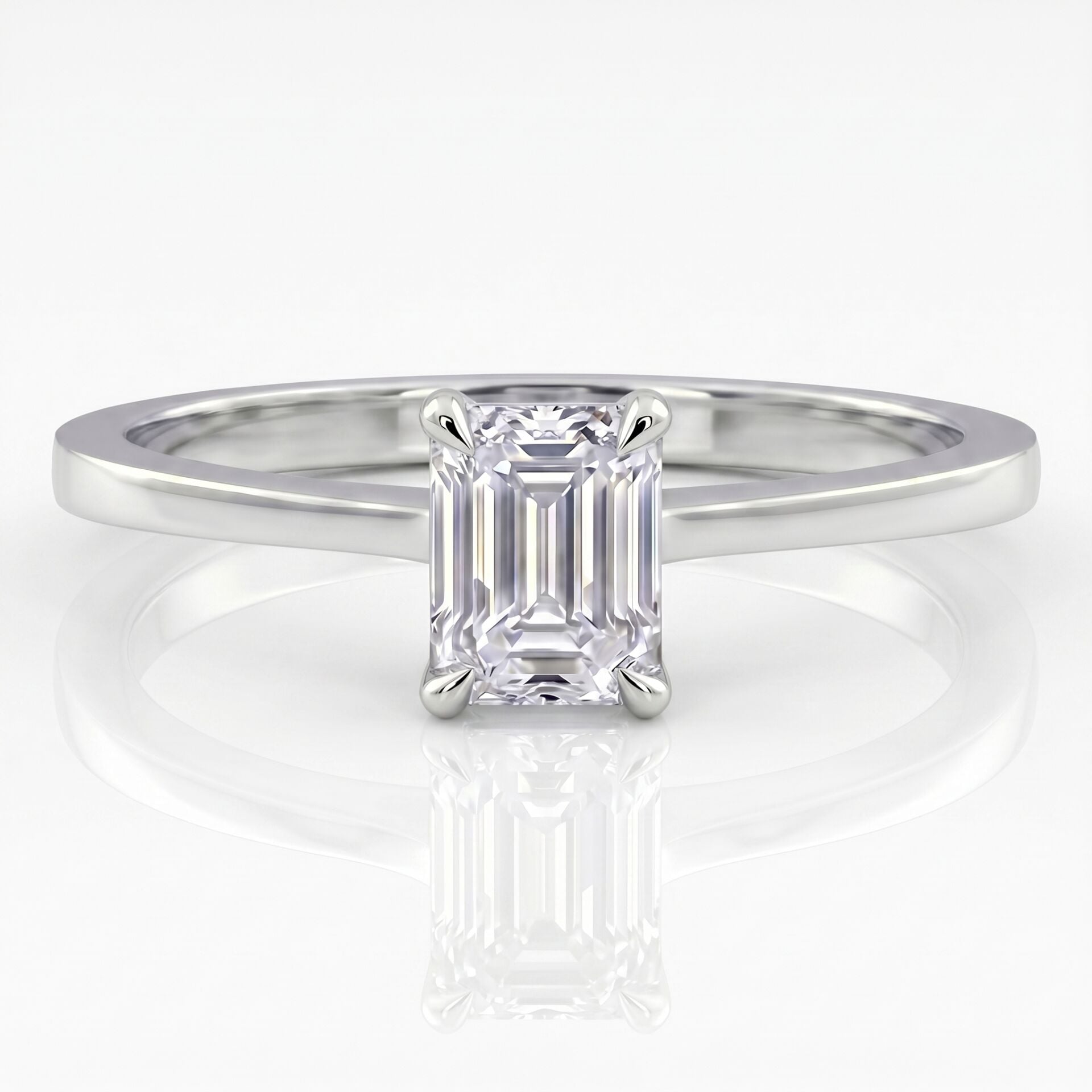 0.60 Carat E VS Lab-Diamond Emerald Solitaire Ring