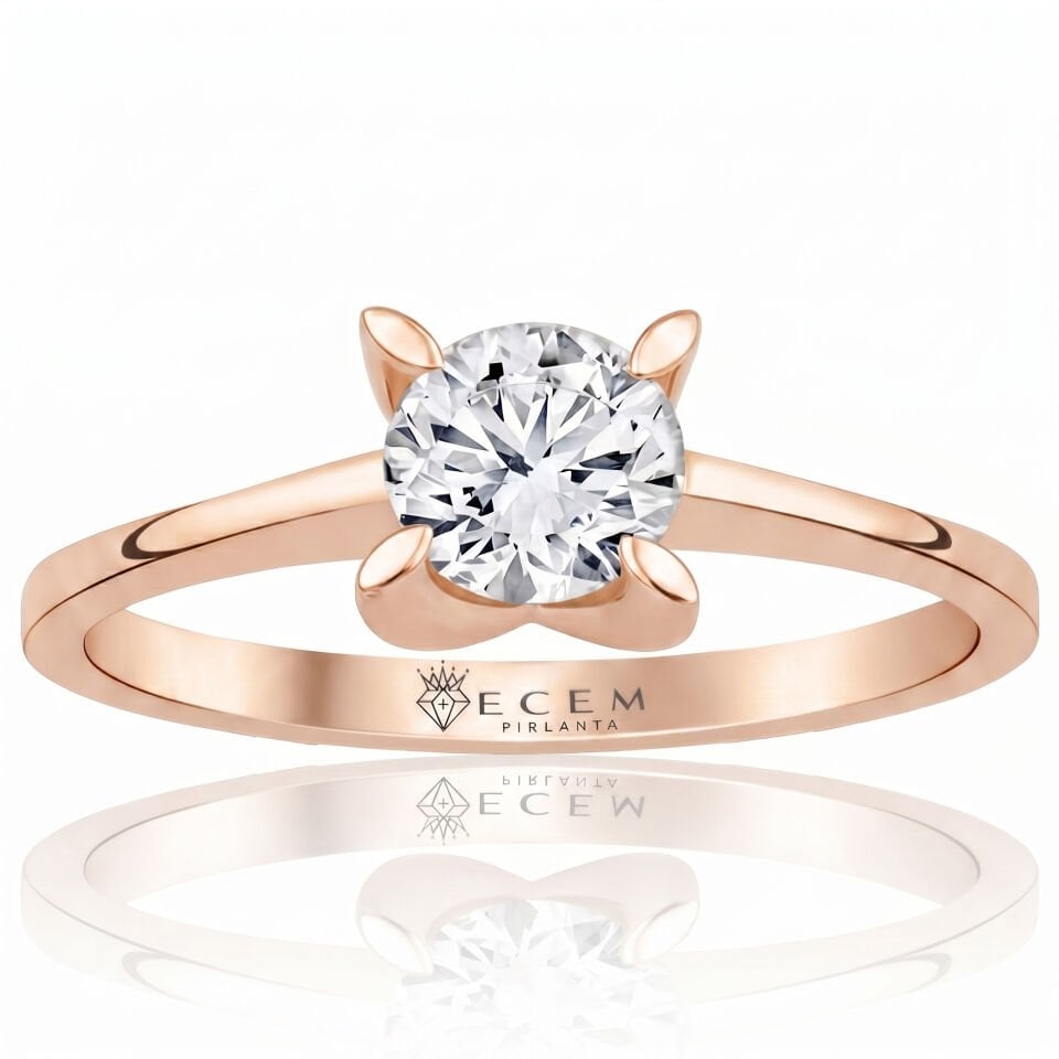 1.00 Carat D VS Lab. Diamond Solitaire Rose Gold Ring