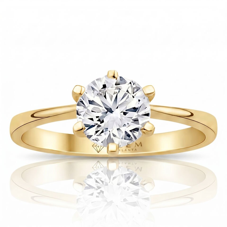5.00 Carat E VS Lab. Diamond Solitaire Yellow Gold Ring