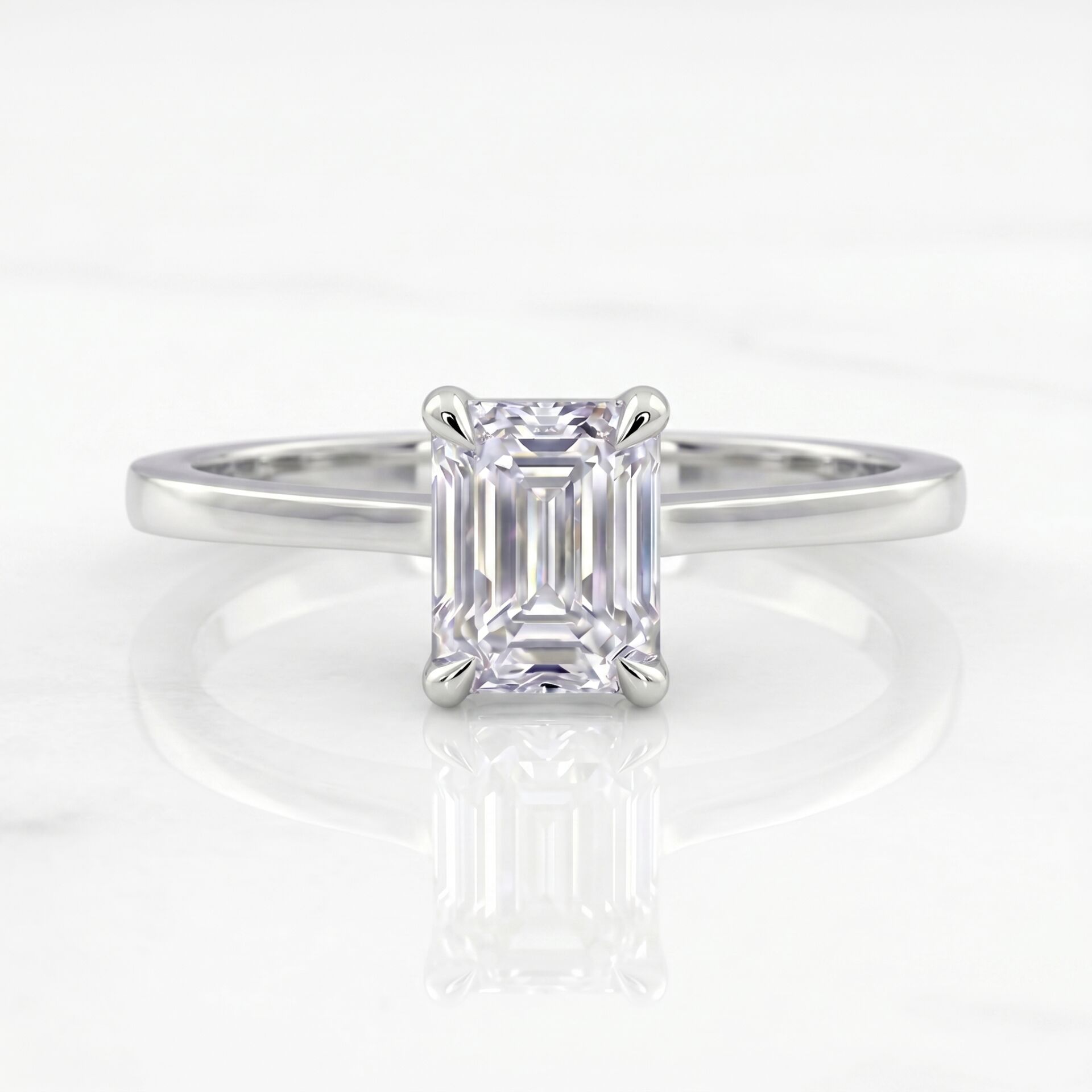 0.70 Carat E VS Lab-Diamond Emerald Solitaire Ring
