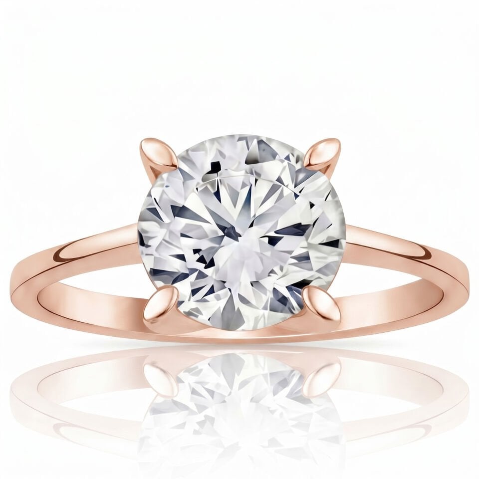 5.00 Carat E VS Lab Diamond Solitaire Rose Gold Ring