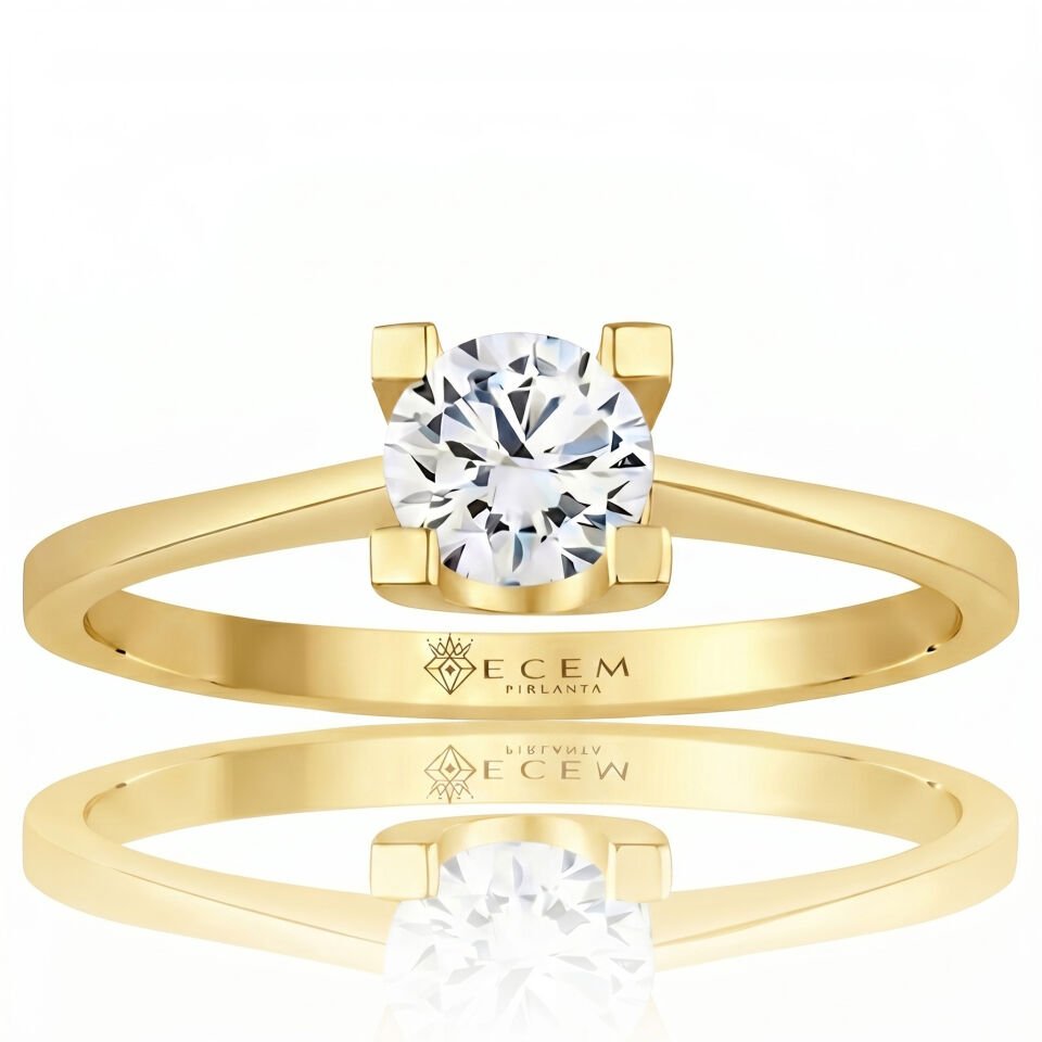 1.00 Carat D VS Lab. Diamond Solitaire Yellow Gold Ring