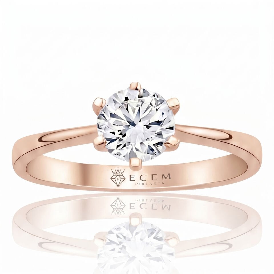 1.50 Carat E VS Lab Diamond Solitaire Rose Gold Ring