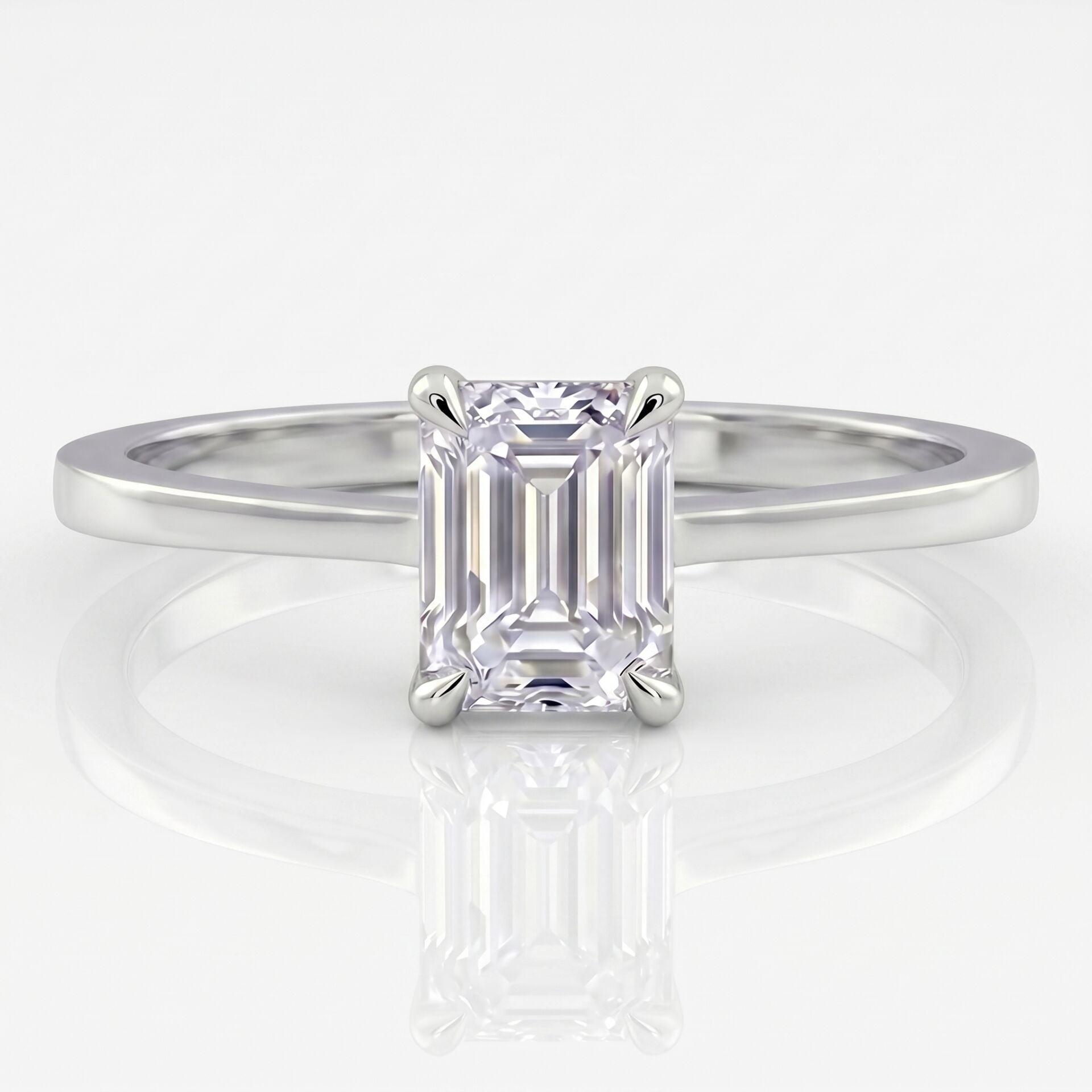 0.90 Carat E VS Lab-Diamond Emerald Solitaire Ring