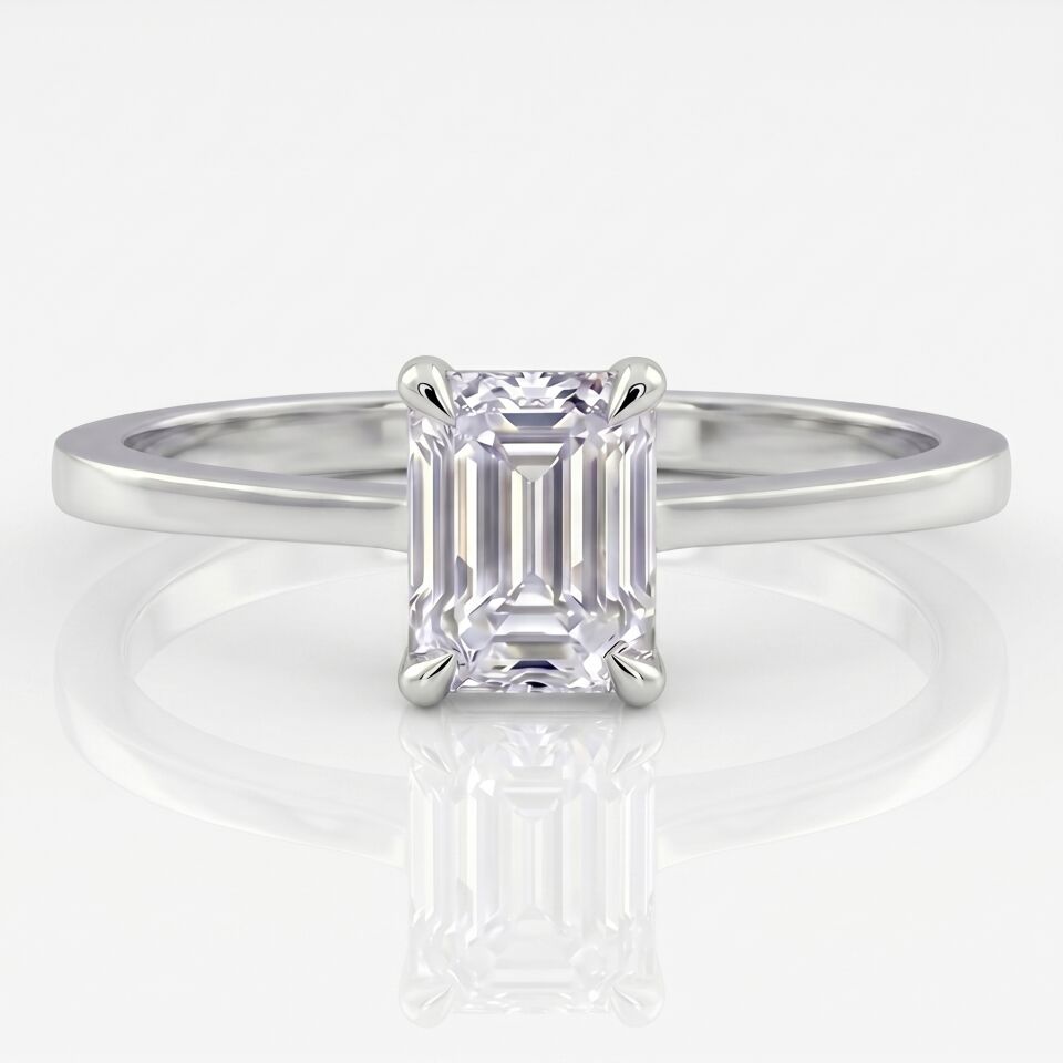 0.90 Carat E VS Lab-Diamond Emerald Solitaire Ring