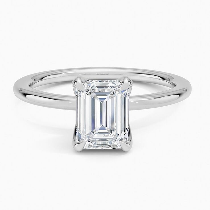 0.90 Karat E VS1 Laboratuvar Pırlanta Emerald Tektaş Yüzük