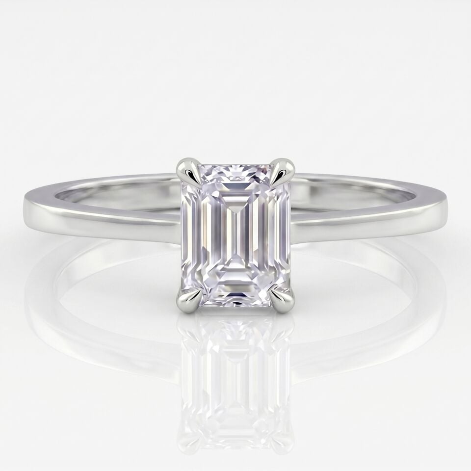 0.90 Carat D VS Lab-Diamond Emerald Solitaire Ring