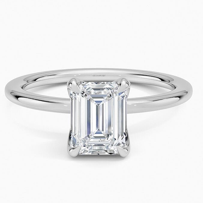 0.90 Karat D VS1 Laboratuvar Pırlanta Emerald Tektaş Yüzük