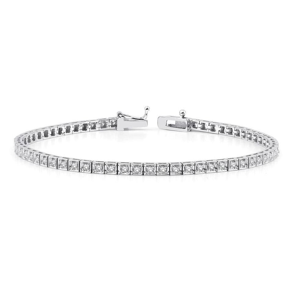 1.00 Karat Laboratuvar Pırlanta SuYolu Bileklik