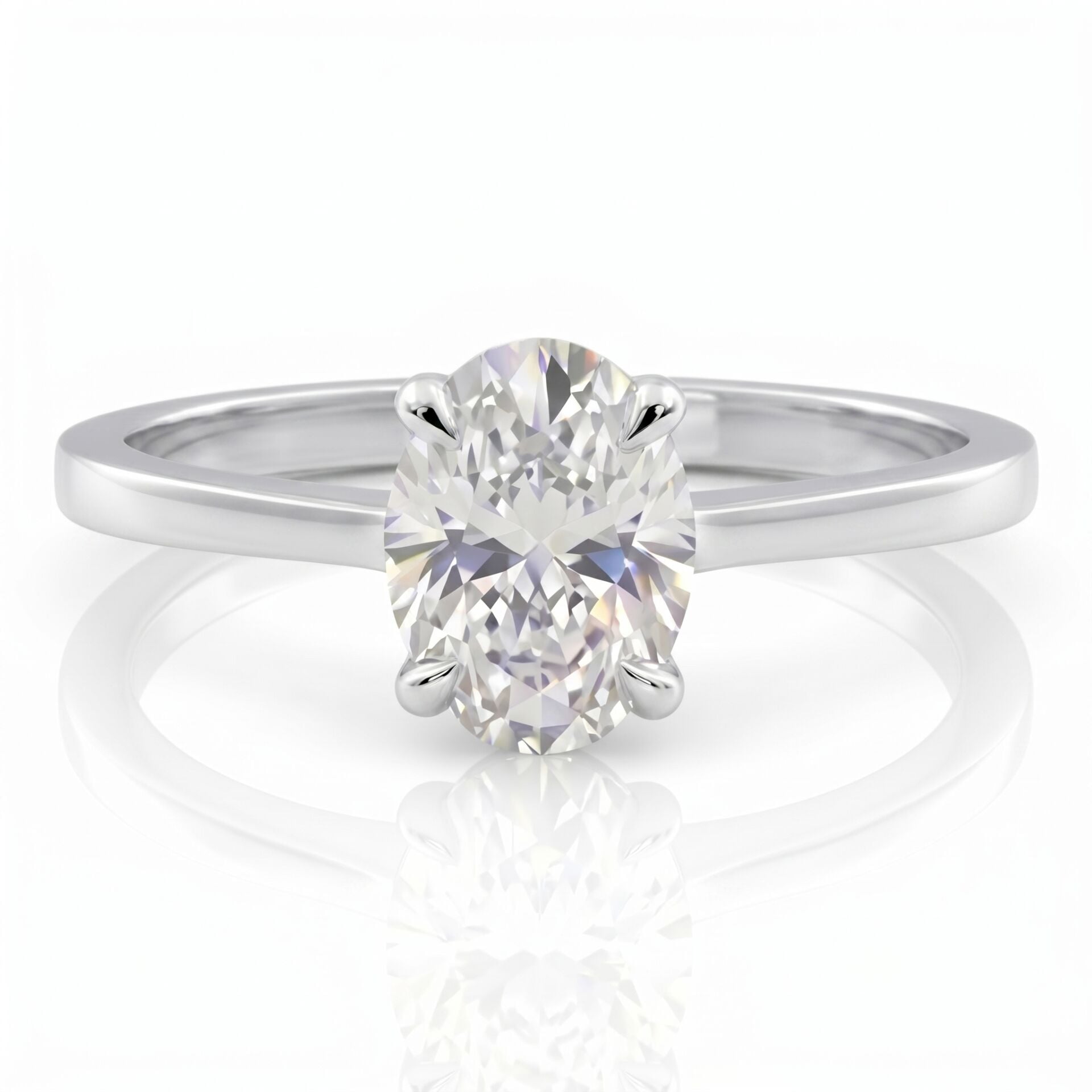 4.00 Carat E VS Lab. Diamond Oval Solitaire Ring