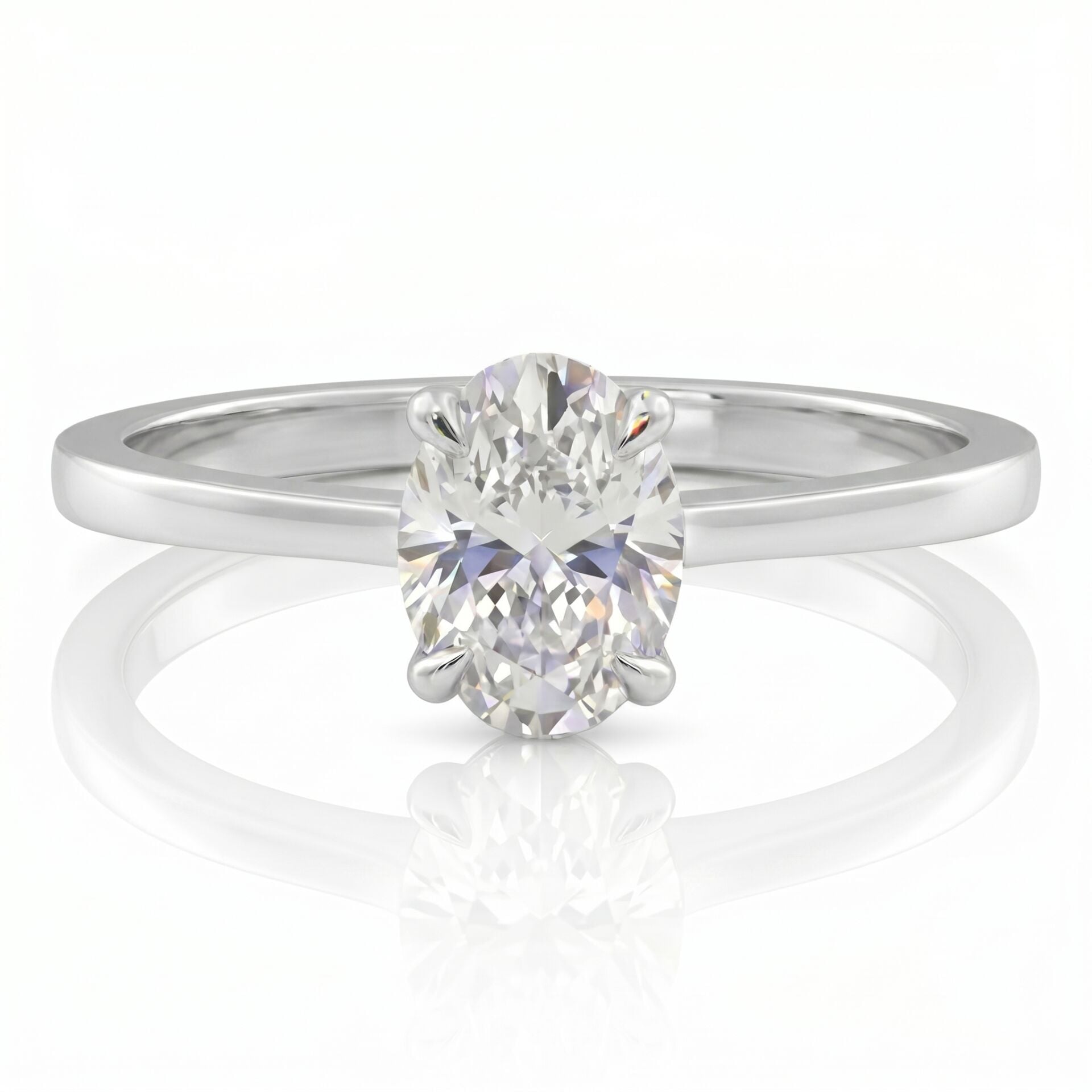 2.00 Carat E VS Lab. Diamond Oval Solitaire Ring