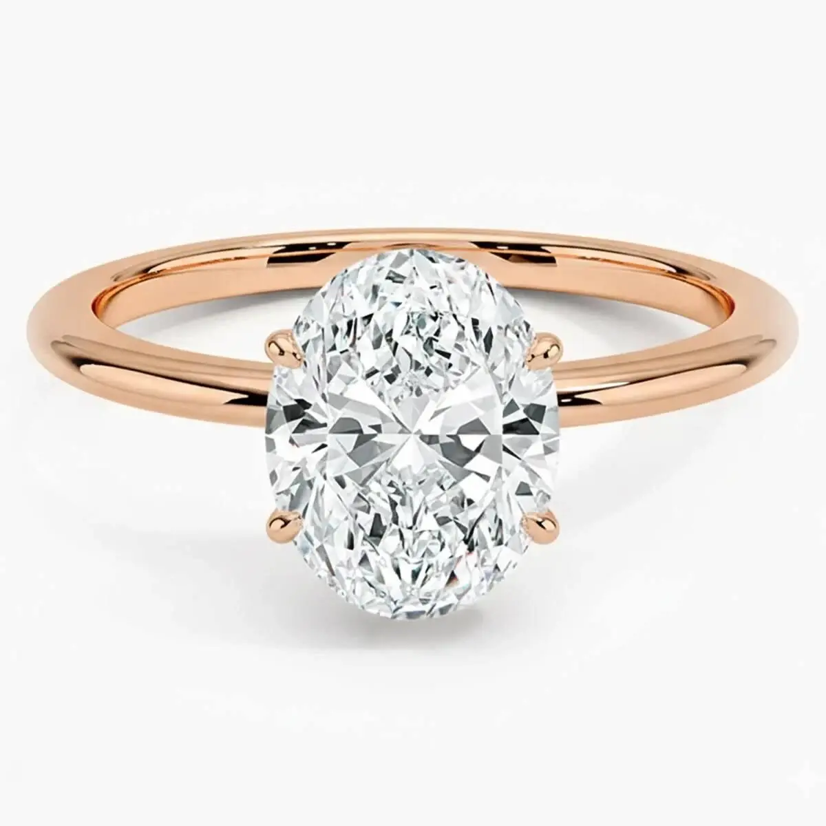 2.00 Karat E VS1 Laboratuvar Pırlanta Oval Tektaş Yüzük