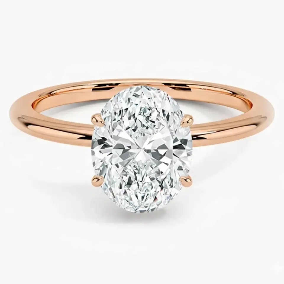 2.00 Karat E VS1 Laboratuvar Pırlanta Oval Tektaş Yüzük