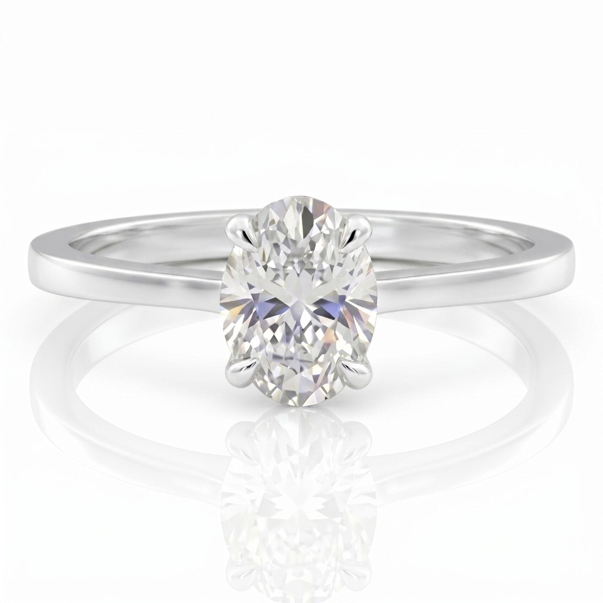 1.50 Carat D VS Lab. Diamond Oval Solitaire Ring
