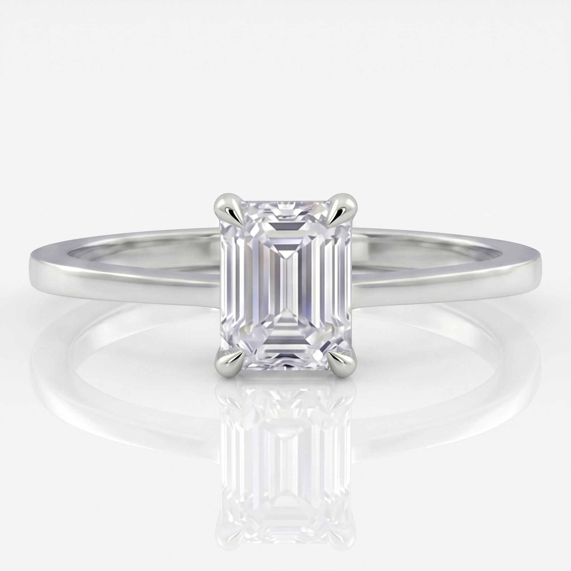 1.00 Carat D VS Lab-Diamond Emerald Solitaire Ring