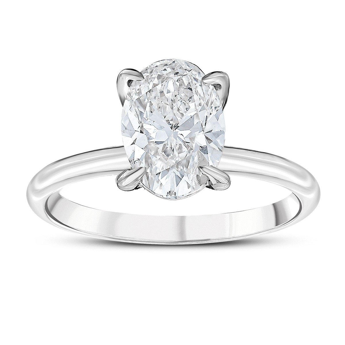 1.00 Karat E VS1 Laboratuvar Pırlanta Oval Tektaş Yüzük