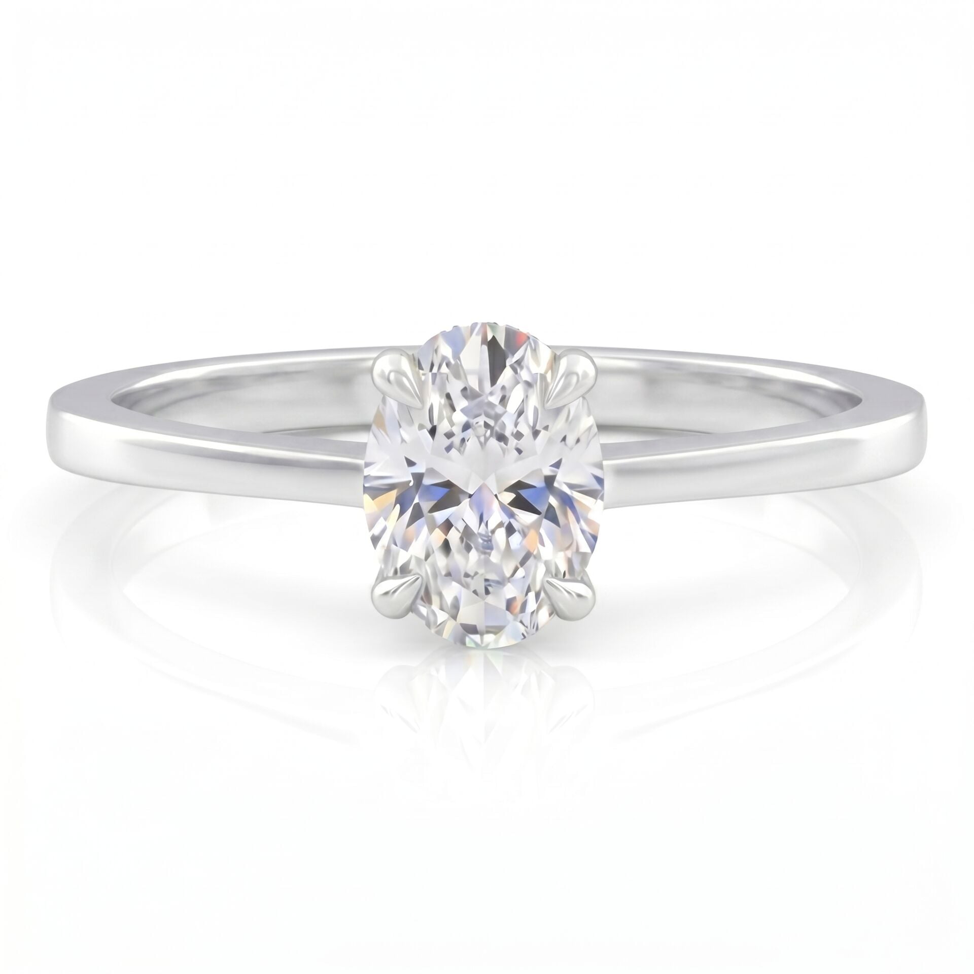 0.90 Carat D VS Lab-Diamond Oval Solitaire Ring