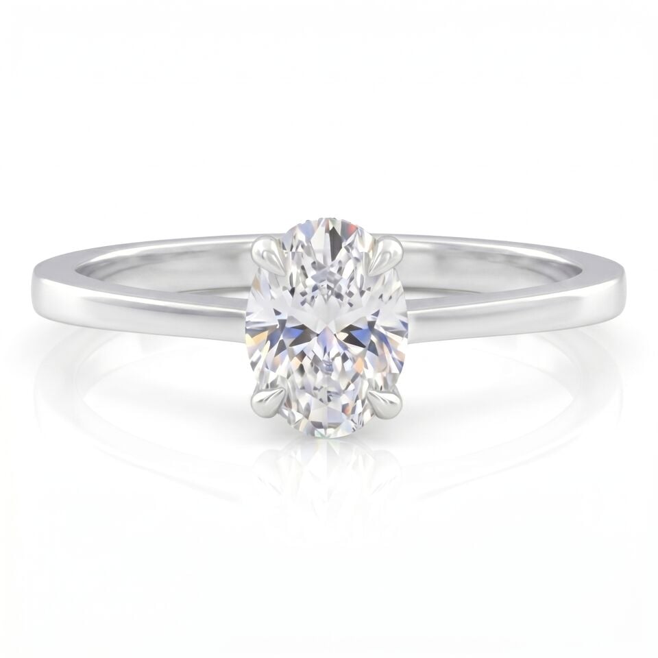 0.90 Carat E VS Lab-Diamond Oval Solitaire Ring
