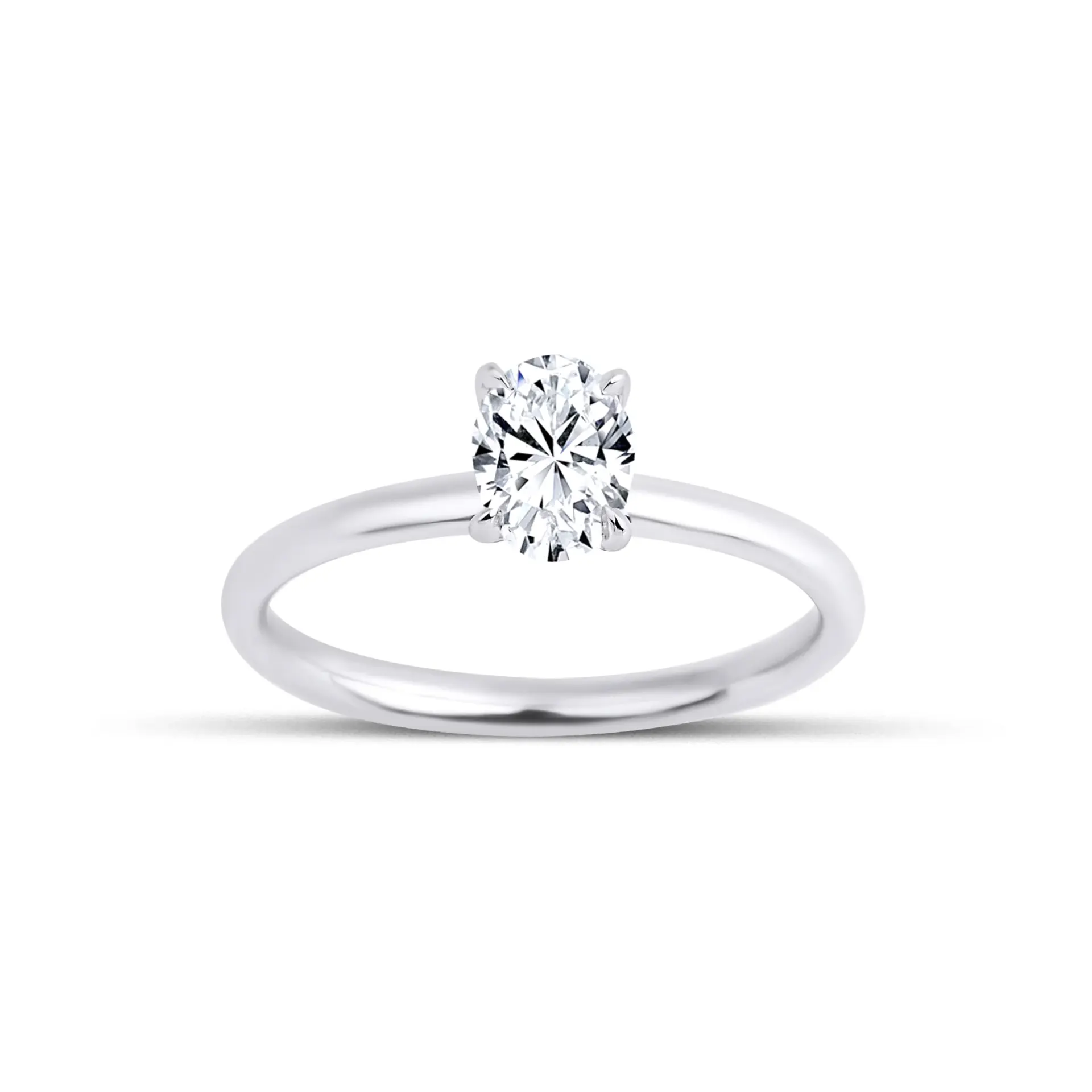 0.80 Karat D VS1 Laboratuvar Pırlanta Oval Tektaş Yüzük