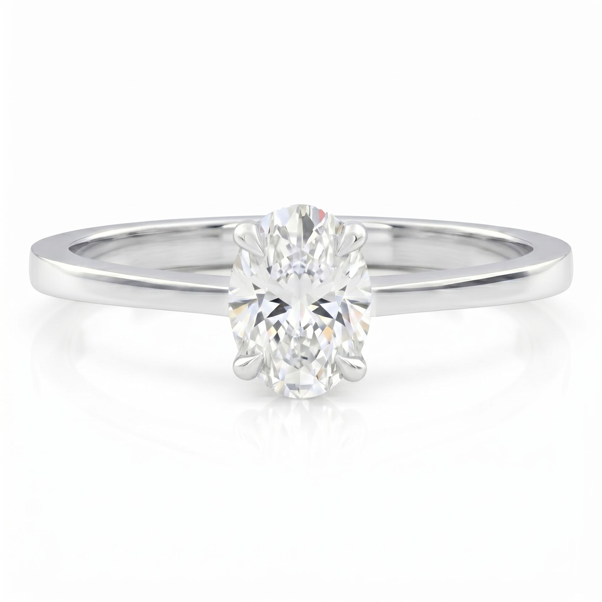 0.80 Carat E VS Lab-Diamond Oval Solitaire Ring