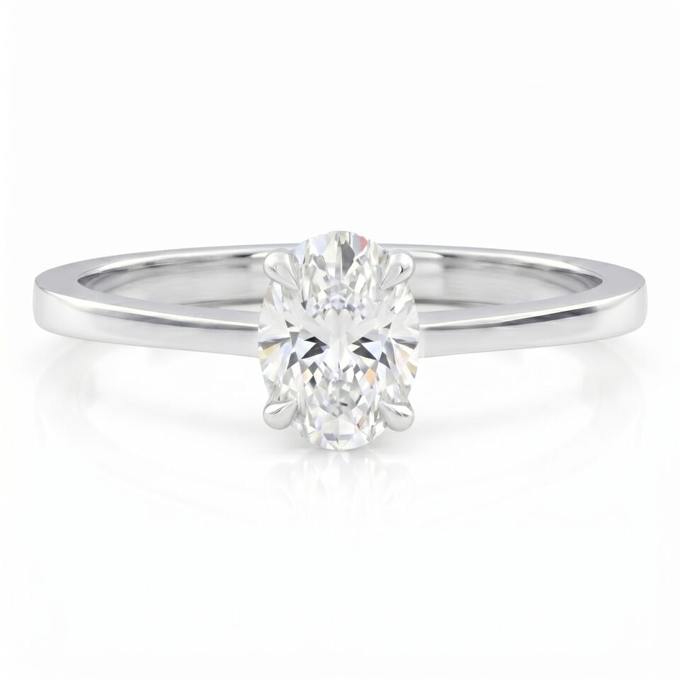 0.80 Carat E VS Lab-Diamond Oval Solitaire Ring