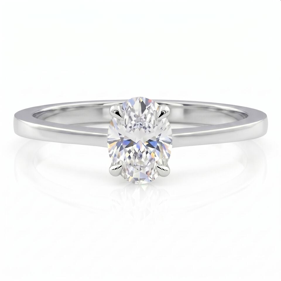 0.70 Carat E VS Lab-Diamond Oval Solitaire Ring