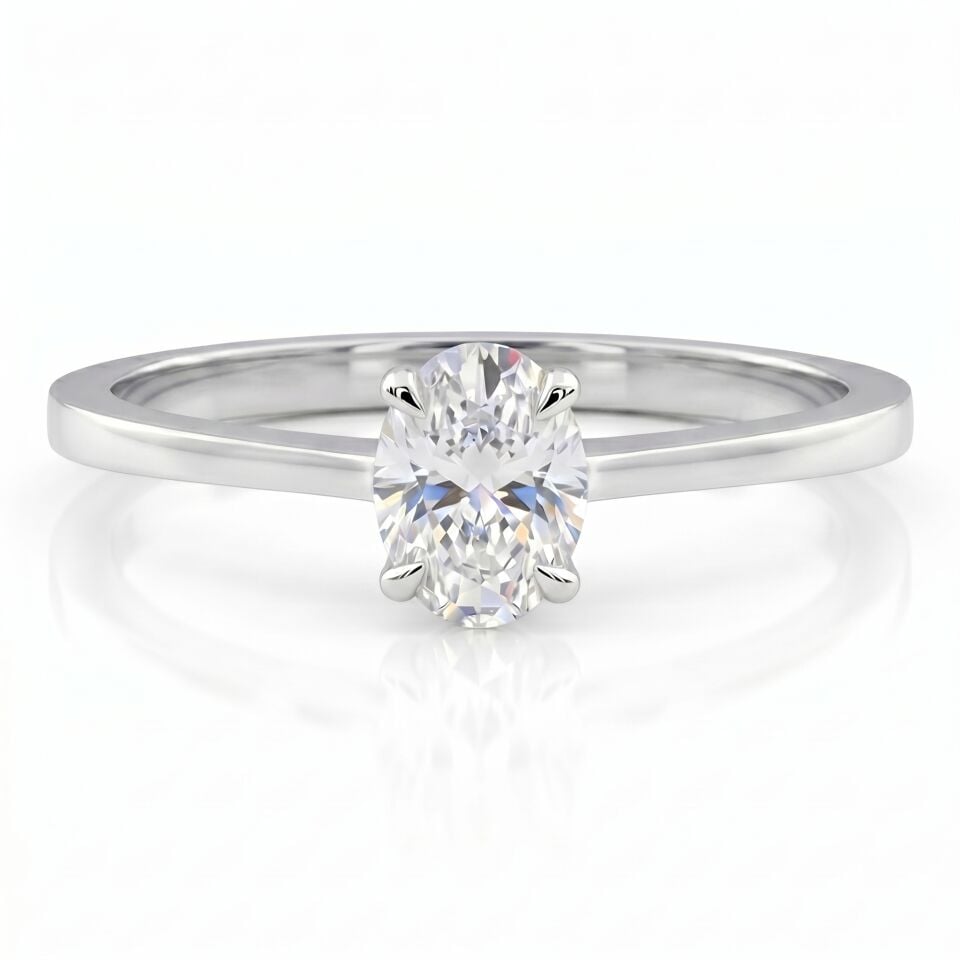 0.60 Carat D VS Lab. Diamond Oval Solitaire Ring