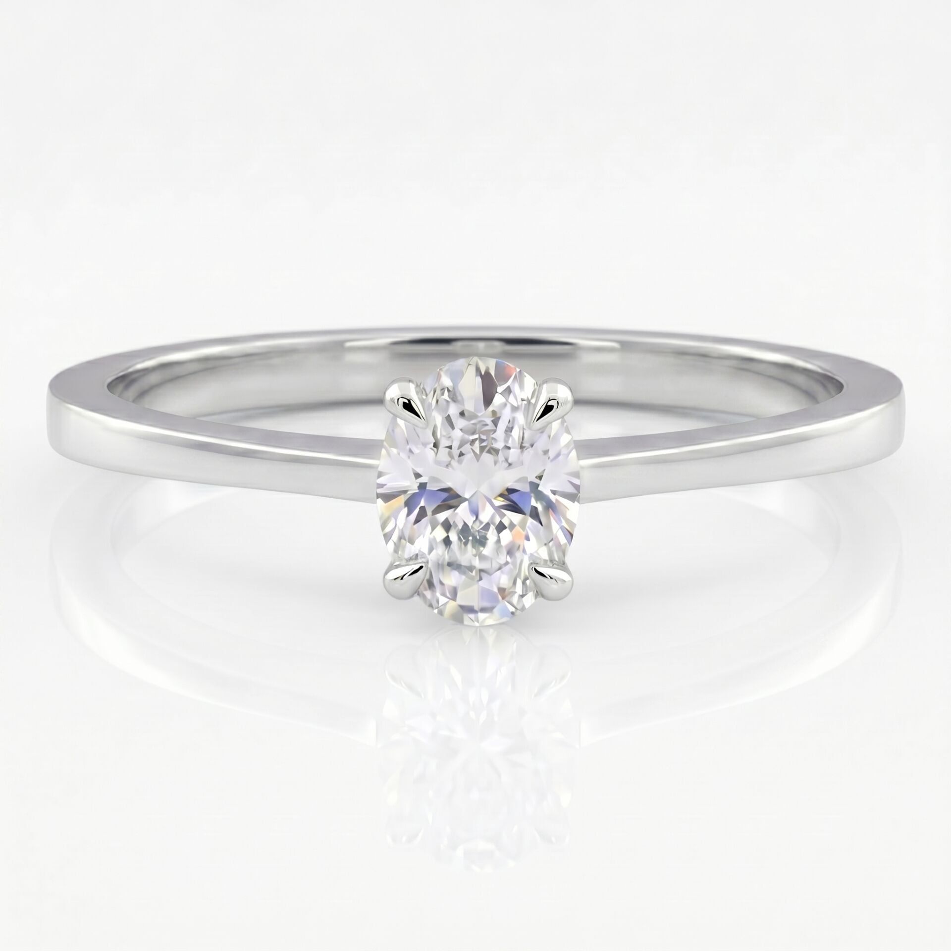 0.50 Carat D VS Lab. Diamond Oval Solitaire Ring
