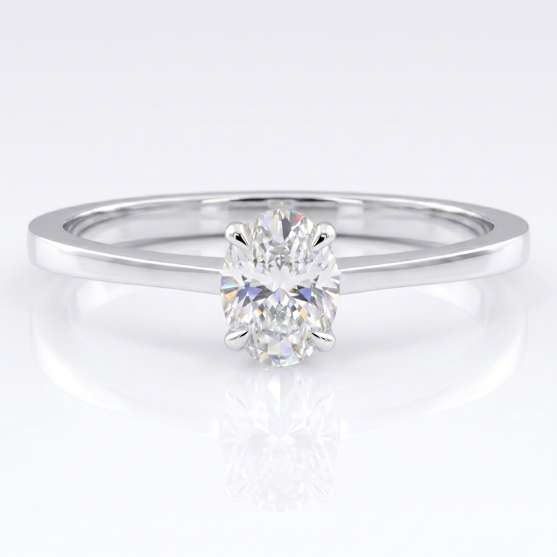0.40 Carat D VS Lab. Diamond Oval Solitaire Ring