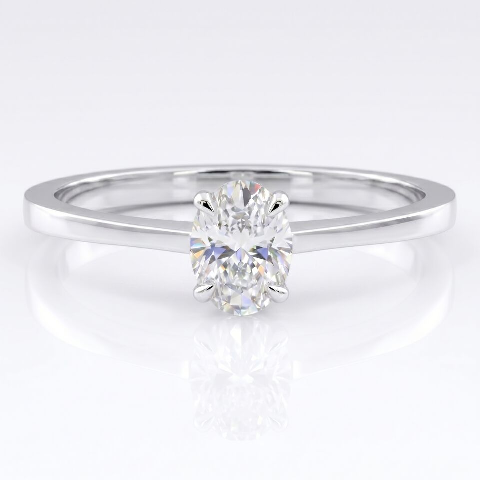 0.40 Carat E VS Lab-Diamond Oval Solitaire Ring