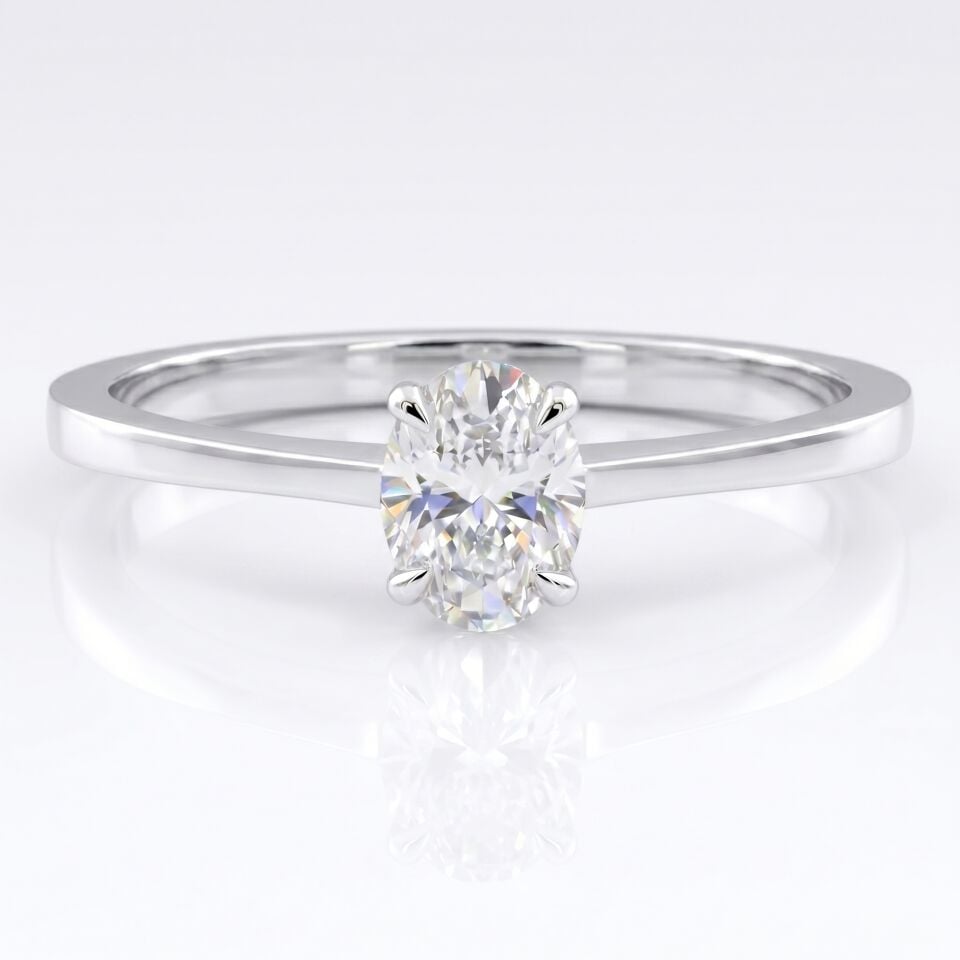 0.40 Carat E VS Lab-Diamond Oval Solitaire Ring