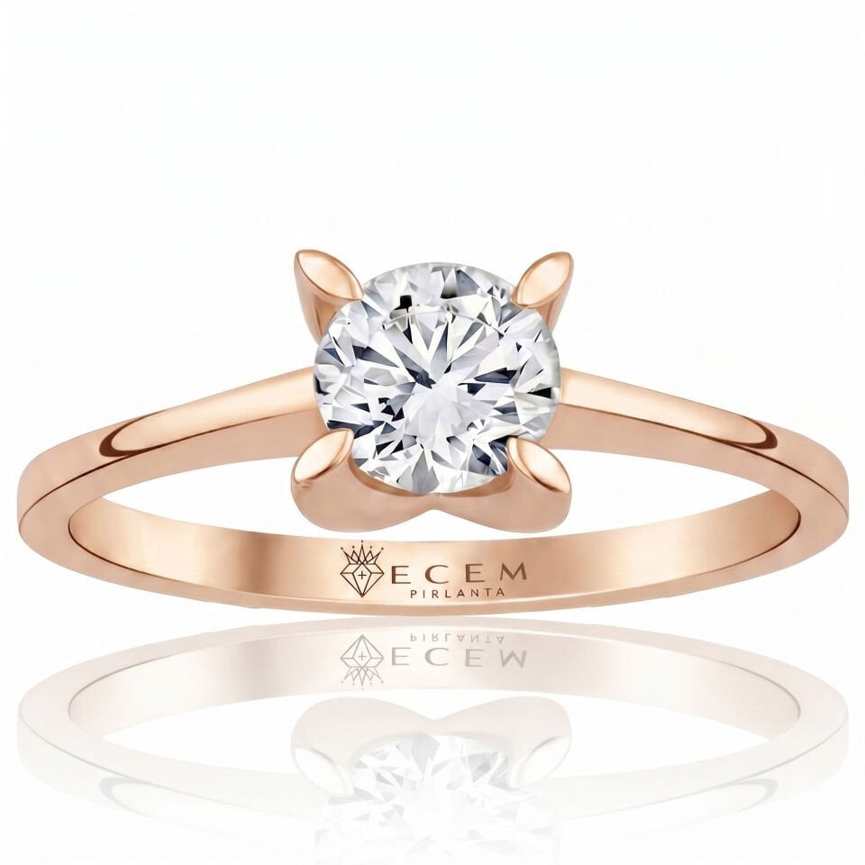 1.50 Carat E VS Lab Diamond Solitaire Rose Gold Ring