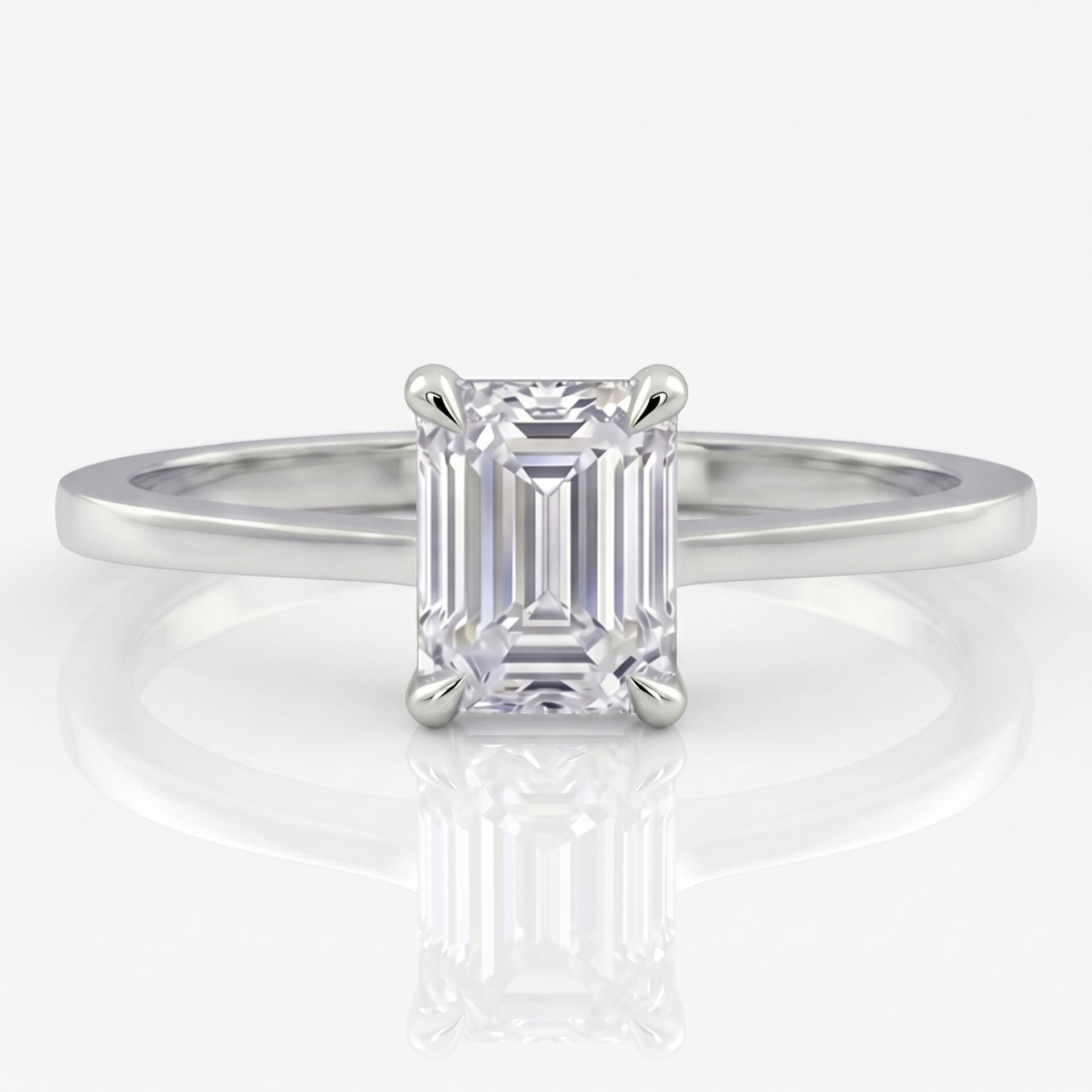 2.00 Carat E VS Lab Diamond Emerald Solitaire Ring
