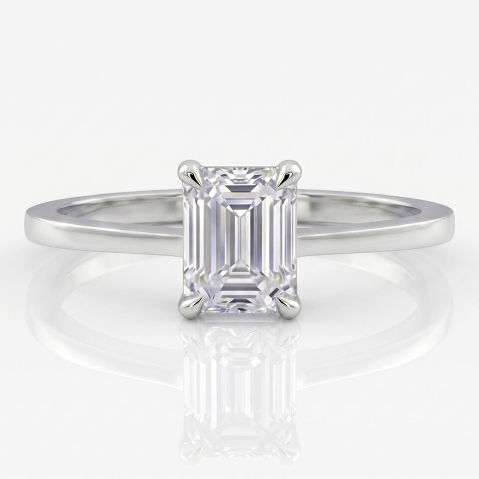 2.00 Carat E VS Lab Diamond Emerald Solitaire Ring