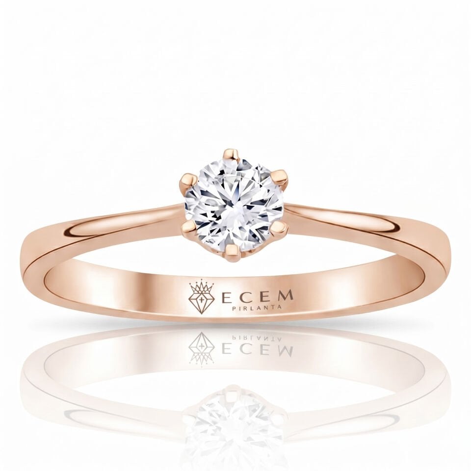 0.50 Carat E VS Lab Diamond Solitaire Rose Gold Ring