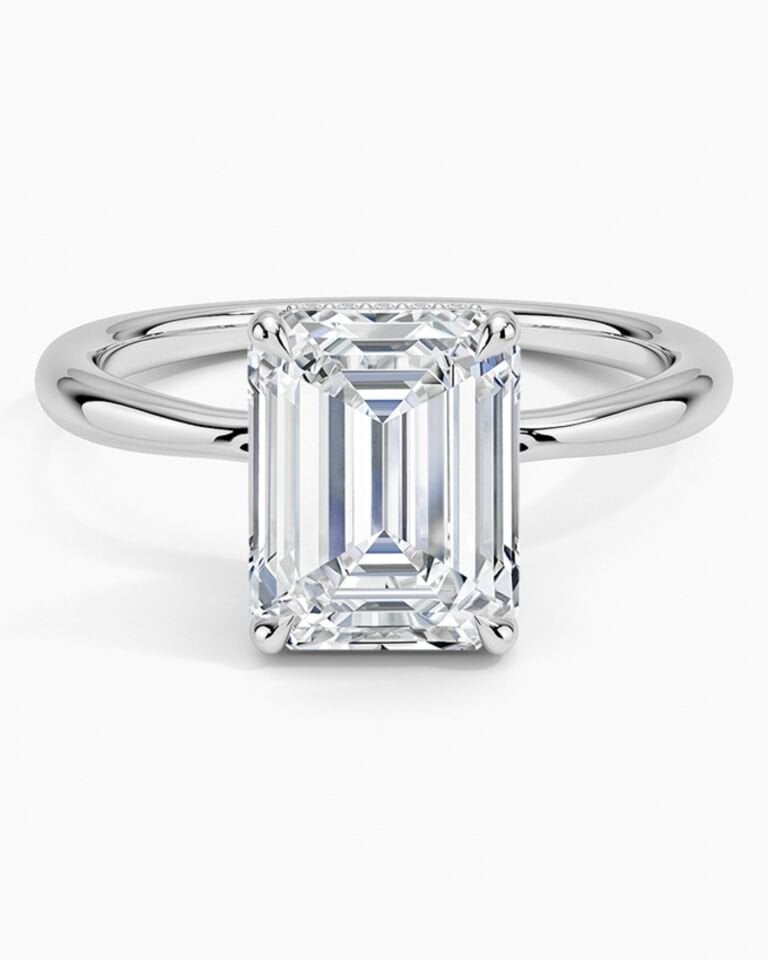 2.00 Karat D VS1 Laboratuvar Pırlanta Emerald Tektaş Yüzük