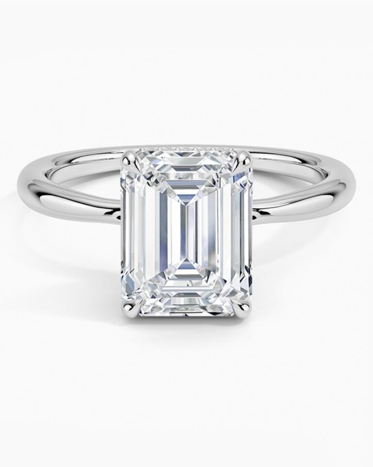 3.00 Karat E VS1 Laboratuvar Pırlanta Emerald Tektaş Yüzük