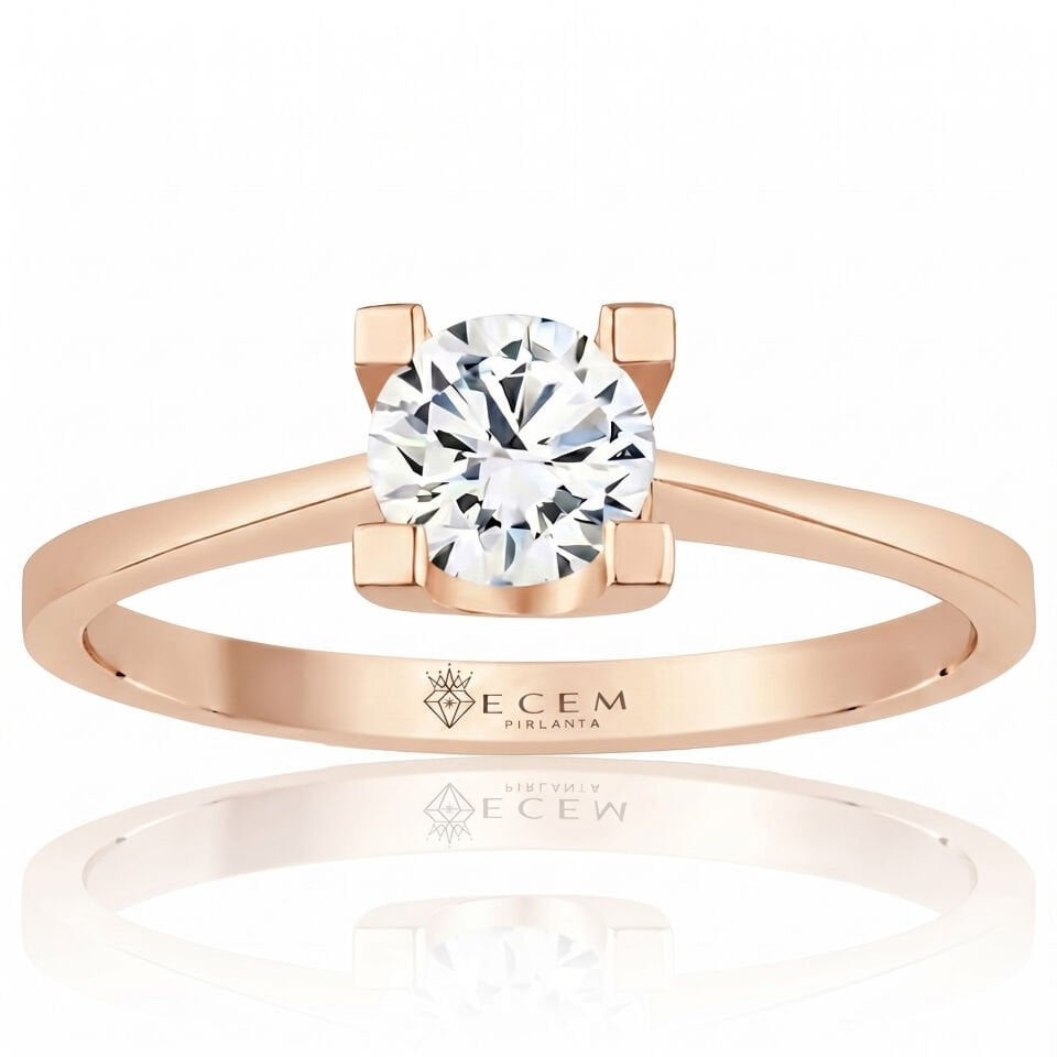 1.50 Carat D VS Lab. Diamond Solitaire Rose Gold Ring