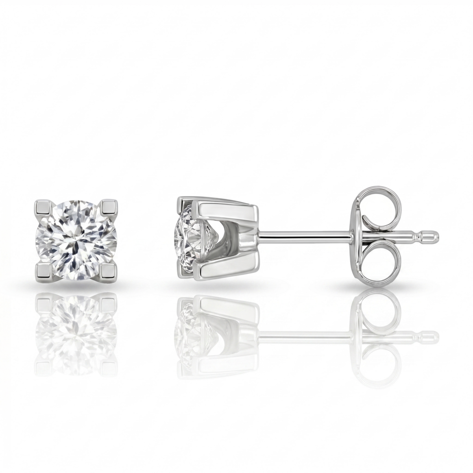 1.00 Carat E VS Lab. Diamond Solitaire Earring