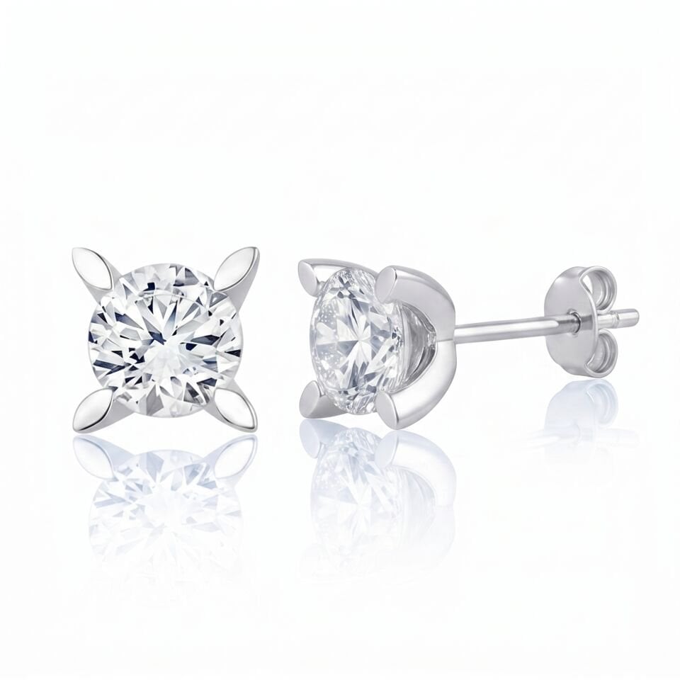 5.00 Carat D VS Lab. Diamond Solitaire Earrings